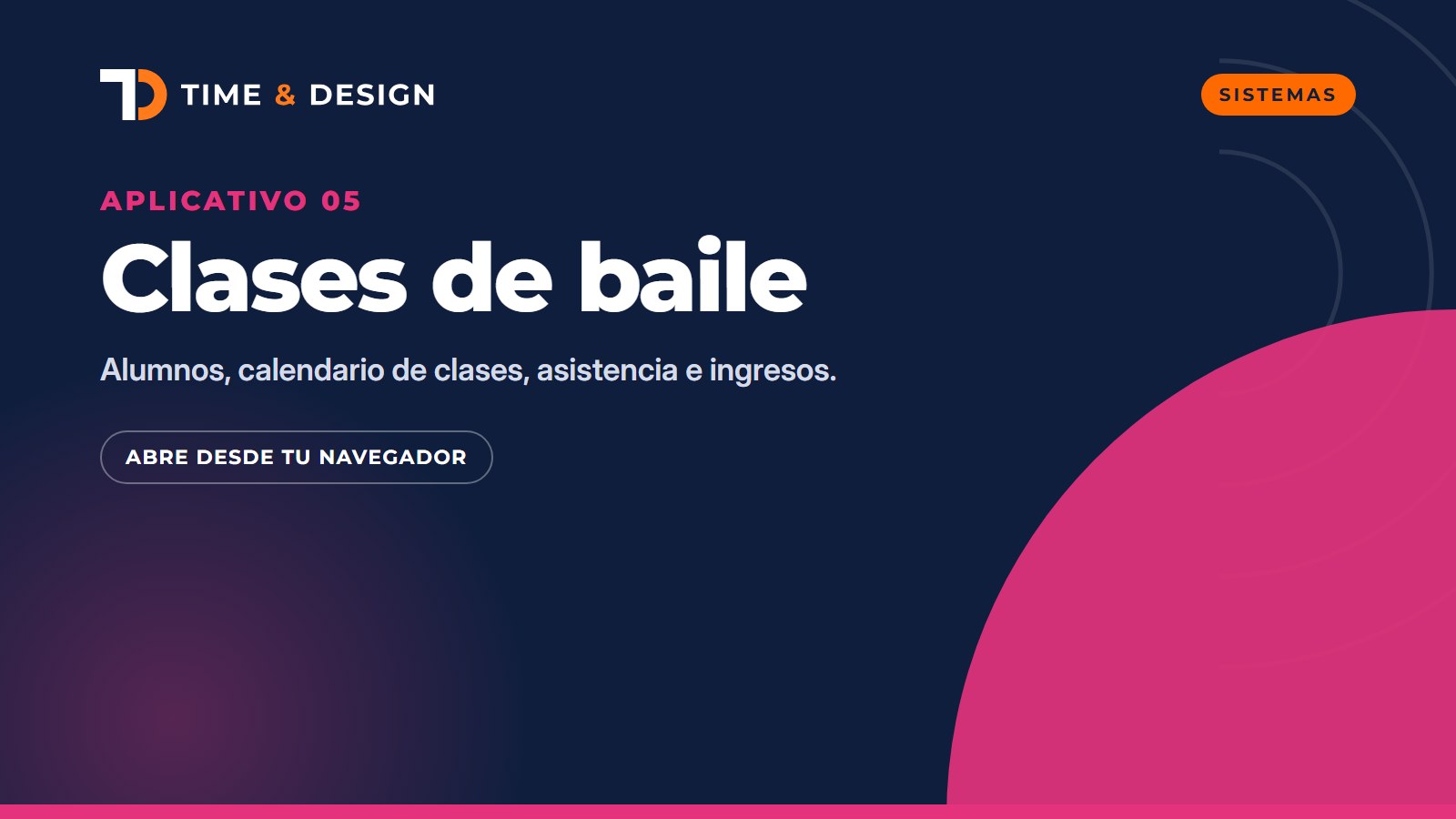 Portada del aplicativo clases de baile