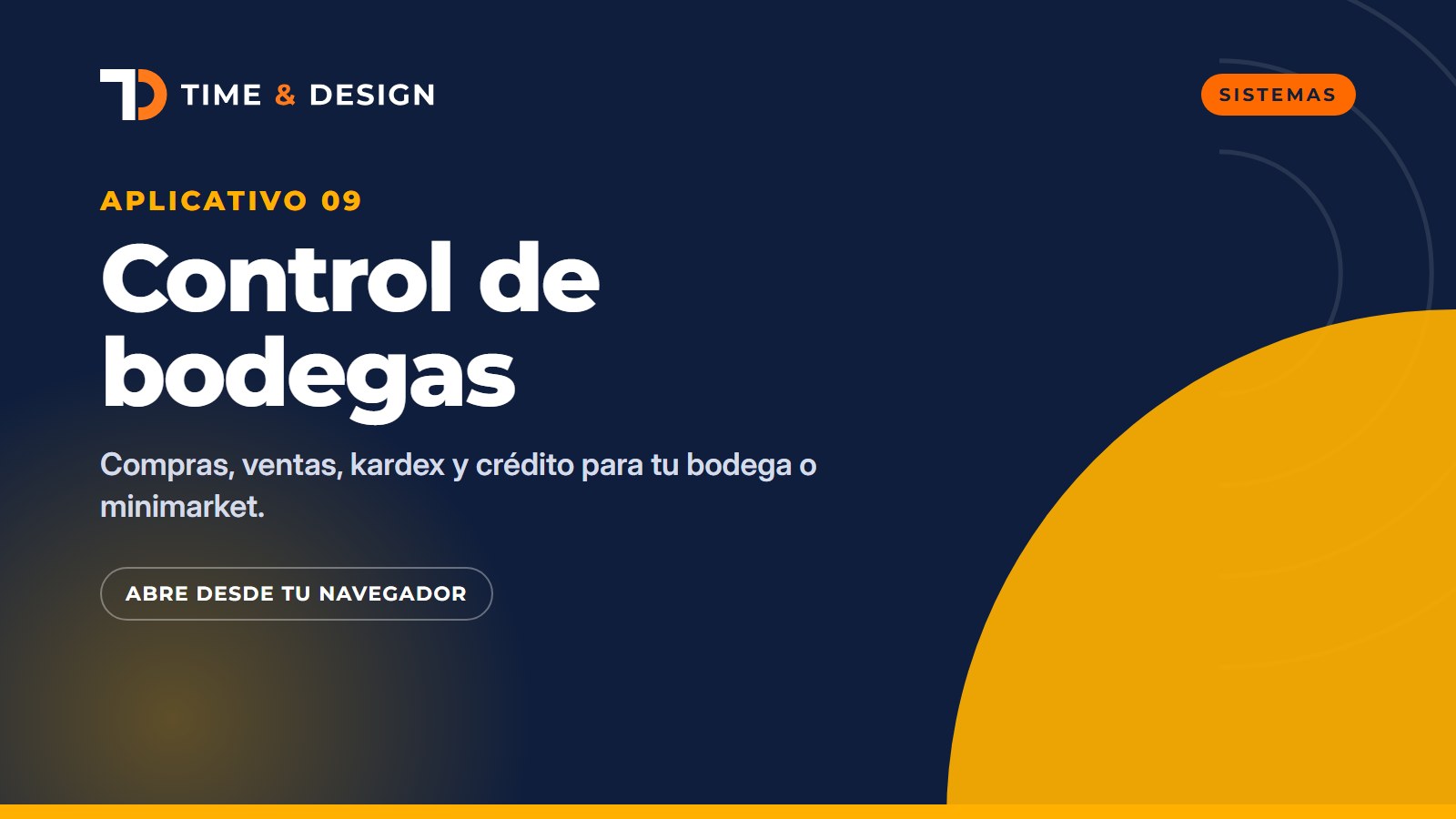 Portada del aplicativo control bodegas