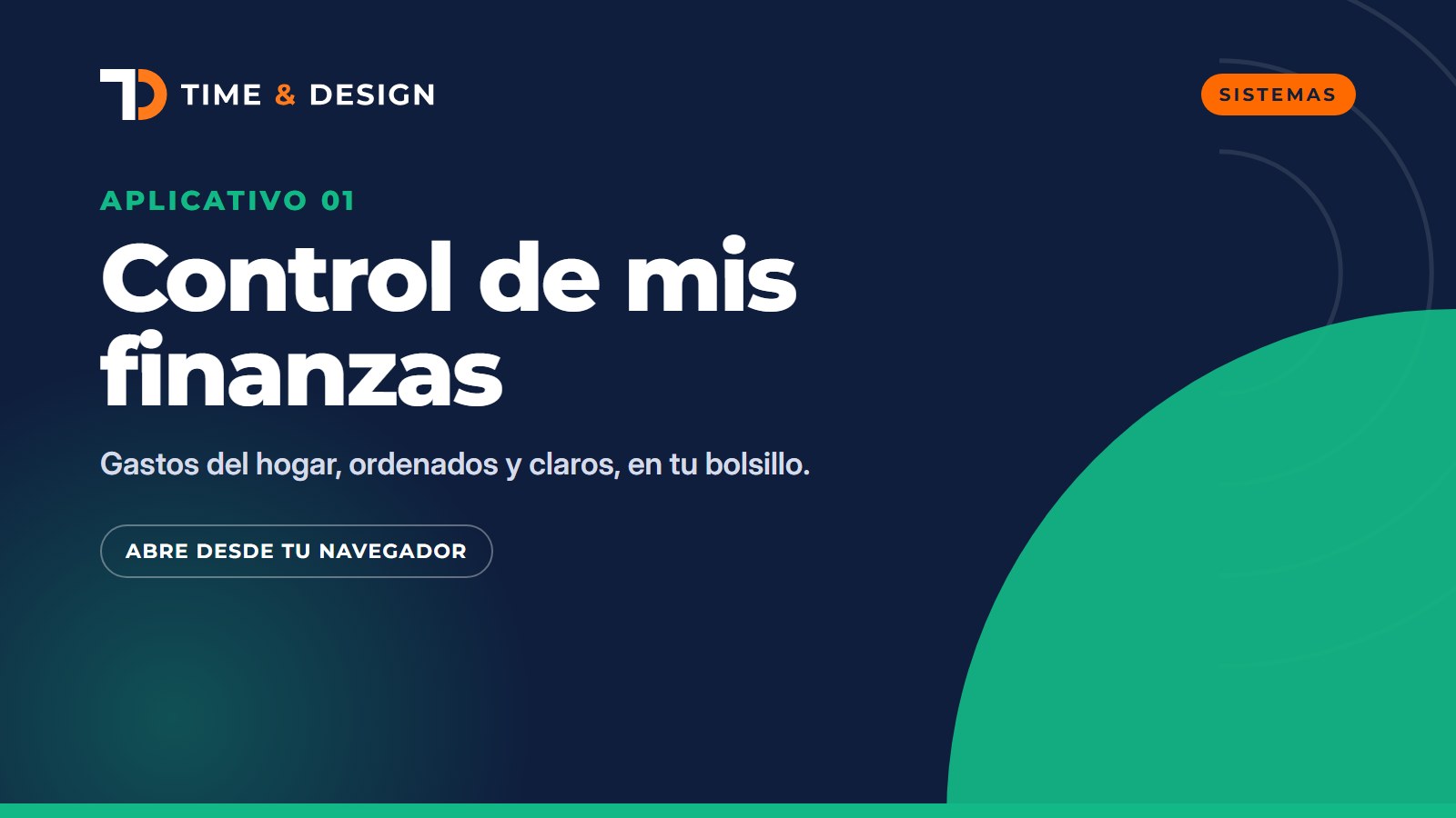 Portada del aplicativo control finanzas