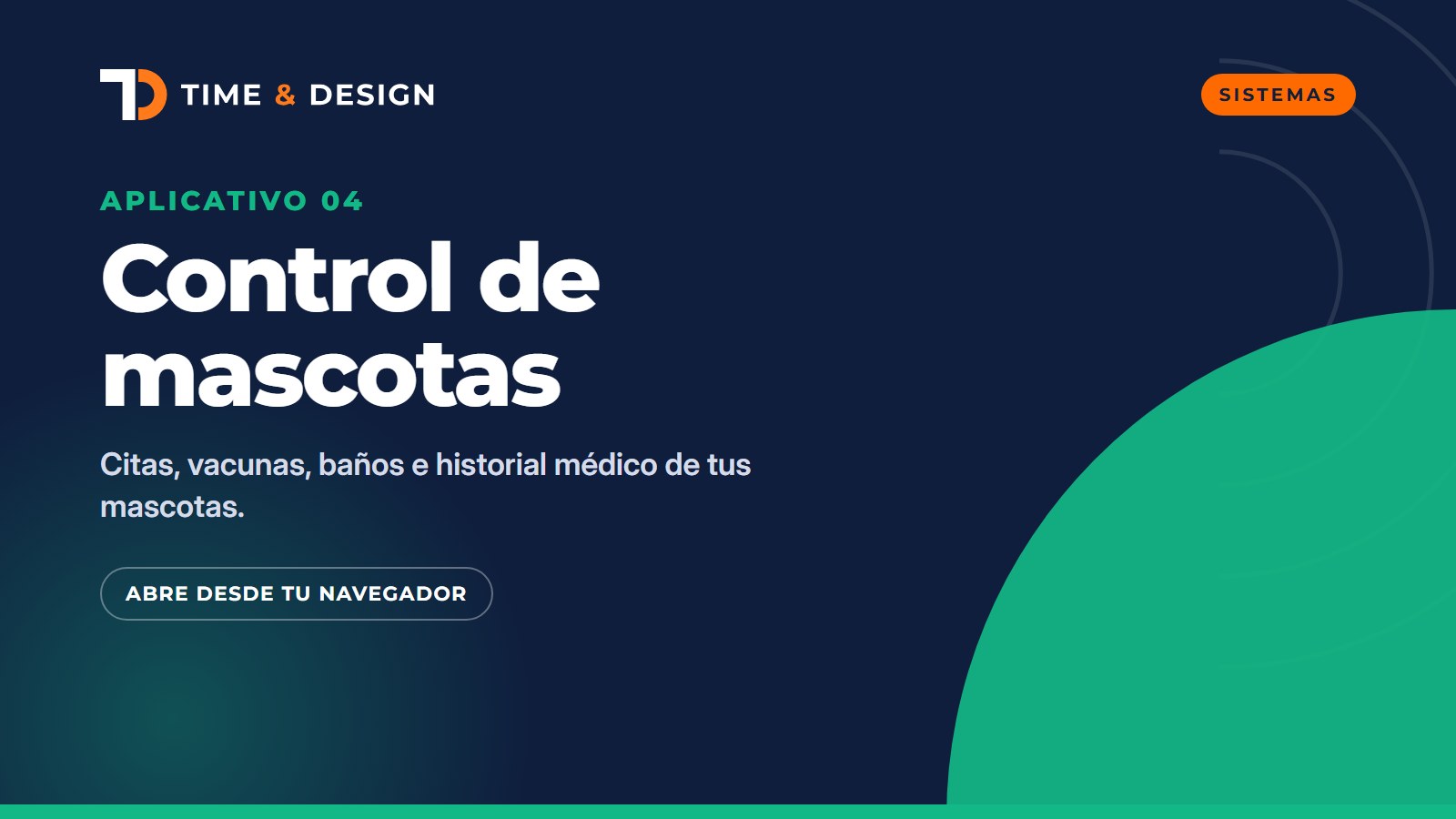 Portada del aplicativo control mascotas