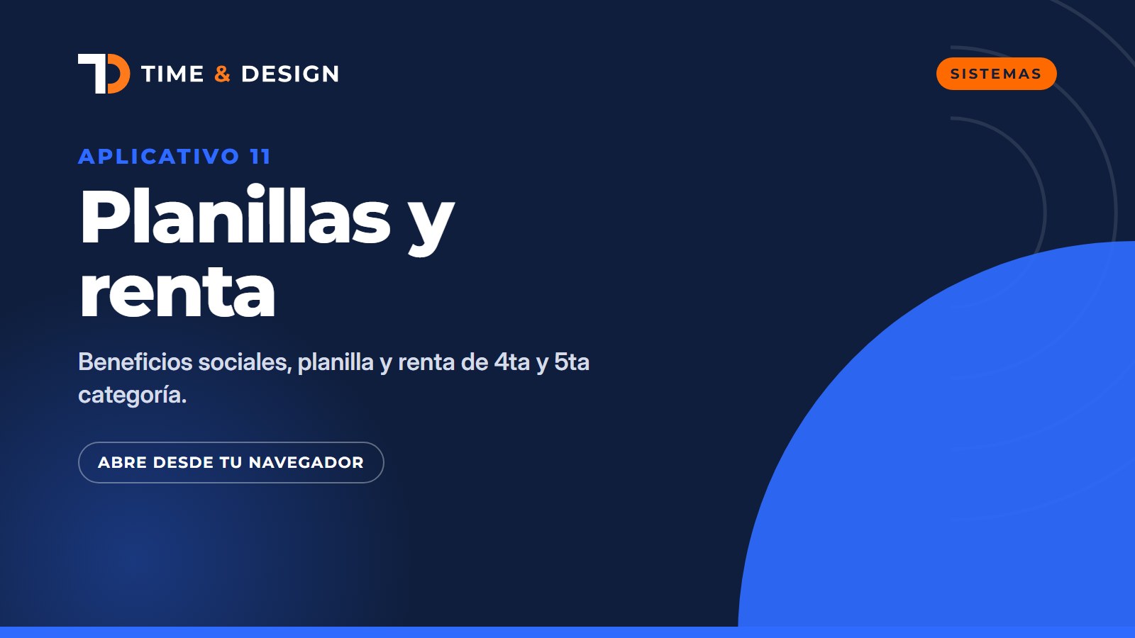 Portada del aplicativo planillas renta