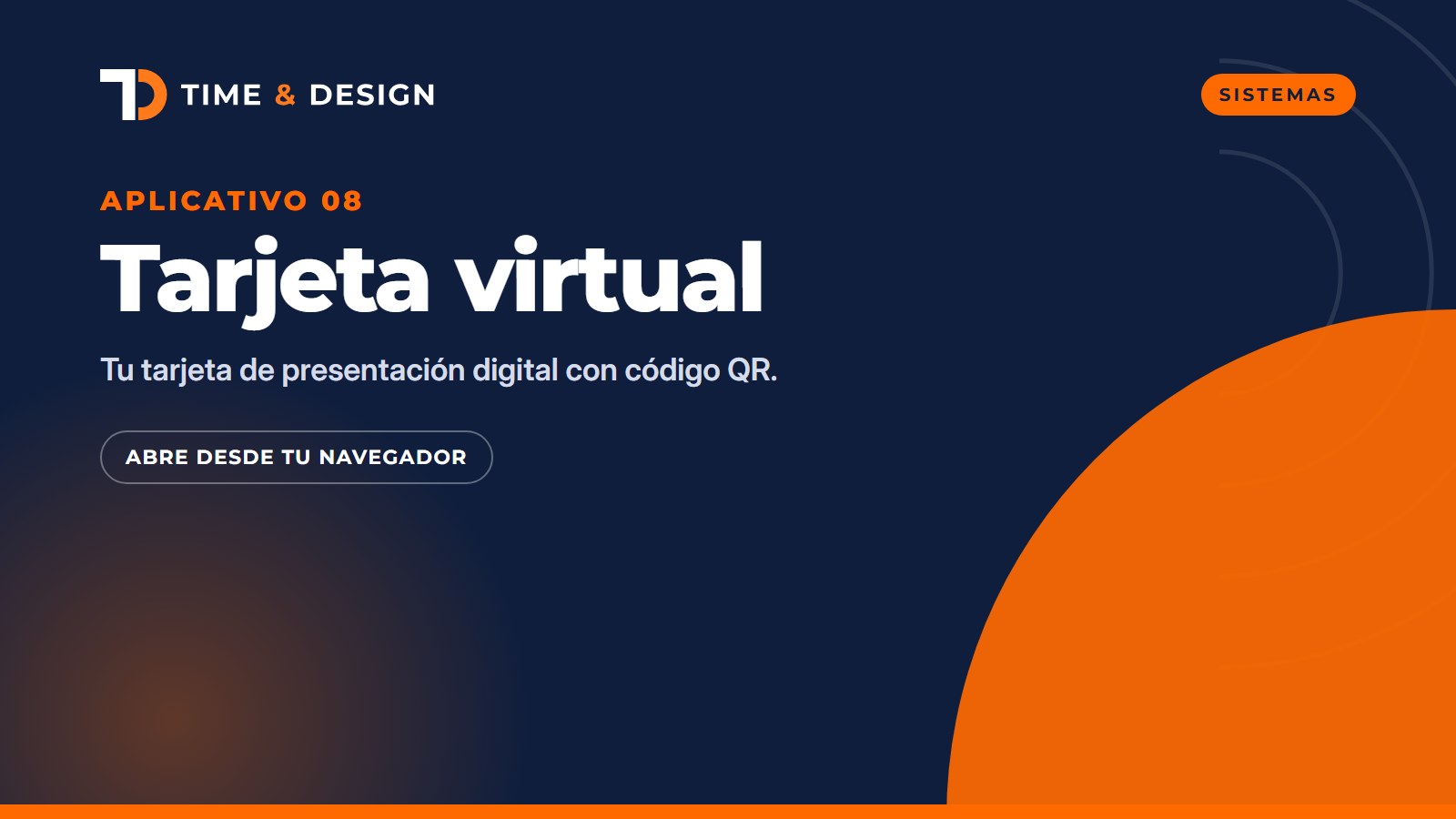 Portada del aplicativo tarjeta virtual