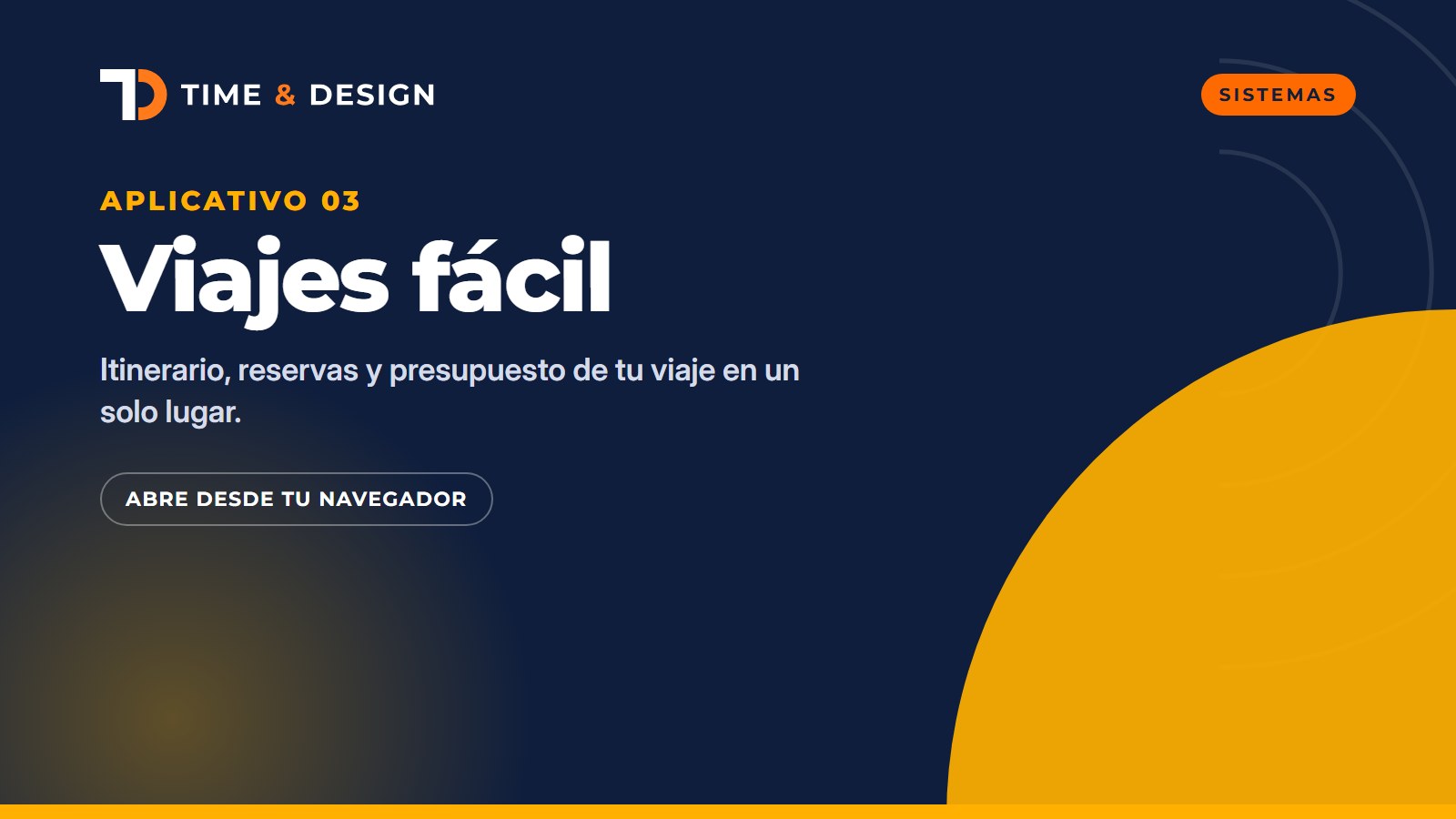 Portada del aplicativo viajes facil